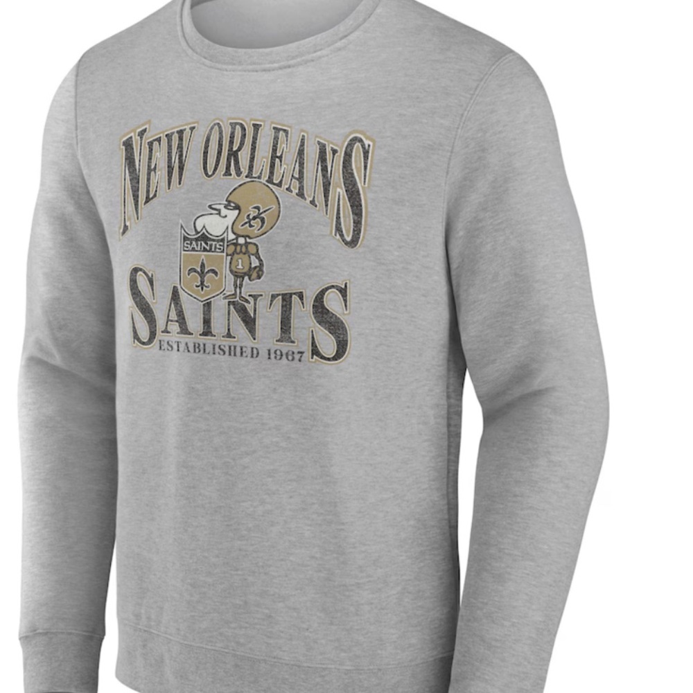 Brand new Vintage Fanatics Gray Crewneck Sweater New Orleans Saints